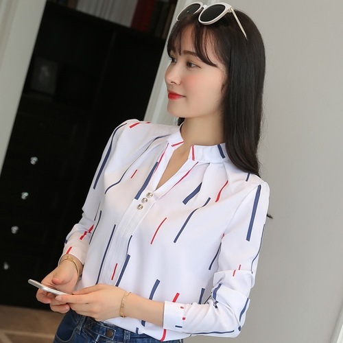 White Tops and Blouses Women Fashion Office Lady Work Shirts