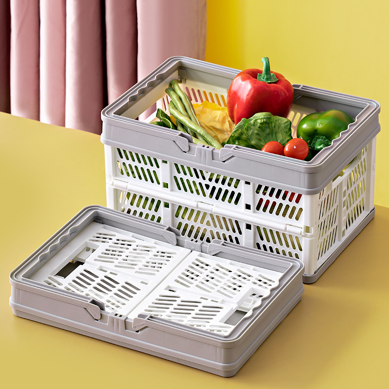 Yimei folding storage basket supermarket shopping storage basket snack toy storage basket portable basket car plastic basket Yimei folding storage basket supermarket shopping storage basket snack toy storage basket portable basket car plastic basket
