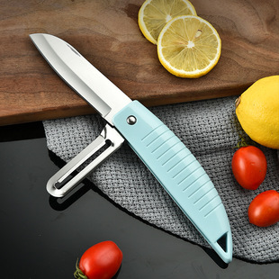 New household stainless steel folding fruit knife Jinli multi-purpose knife foreign trade outdoor portable melon and fruit peeler