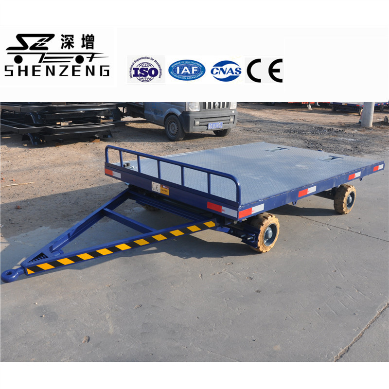 4吨串联式场内转运平板拖车 站台式拖车 机场行李串联拖车