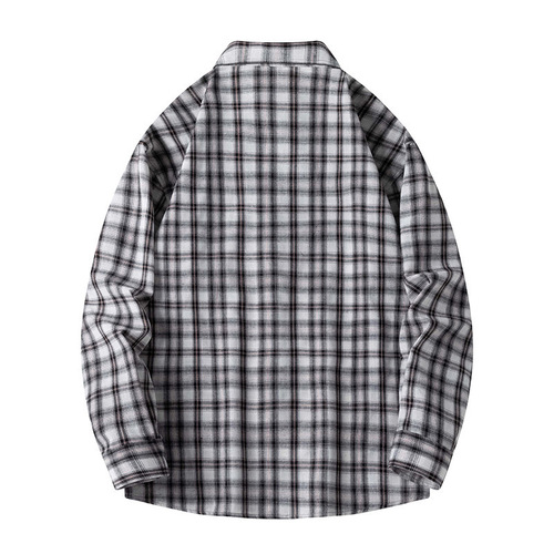 Spring and Autumn Season Fashion Checkered Style Casual Breathable Long-Sleeved Jacket