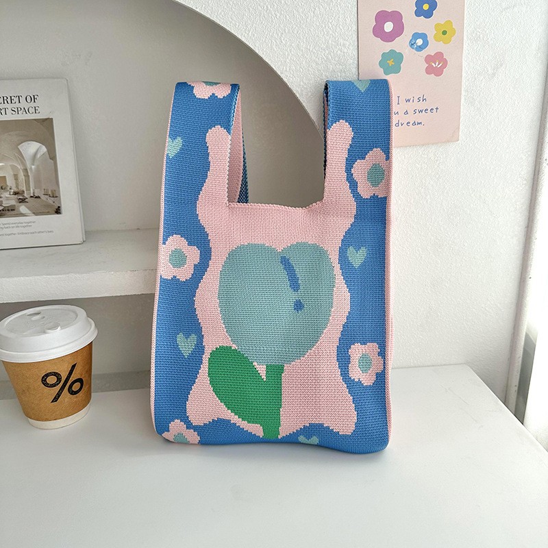 Bolsa de mochila, bolso de mujer universal original de primavera y otoño nuevo nicho bolso de mano de punto con bolso de regalo bolso de mano chaleco