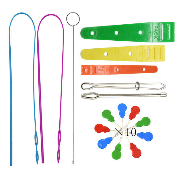 Juego de enhebrador de banda elástica de Amazon, cable de banda elástica de plástico largo, enhebrador de cuerda de doble orificio, clip de cinturón