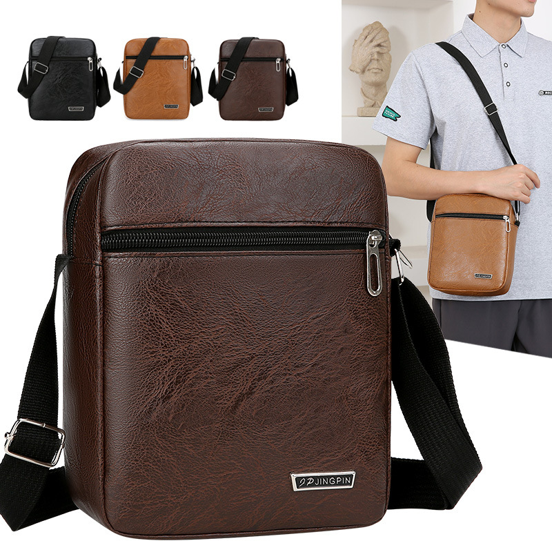 Nuevo bolso de hombre de cercanías de negocios PU cuero suave simple color sólido bolso de hombro todo fósforo bolso de mensajero de textura de gran capacidad multicapa