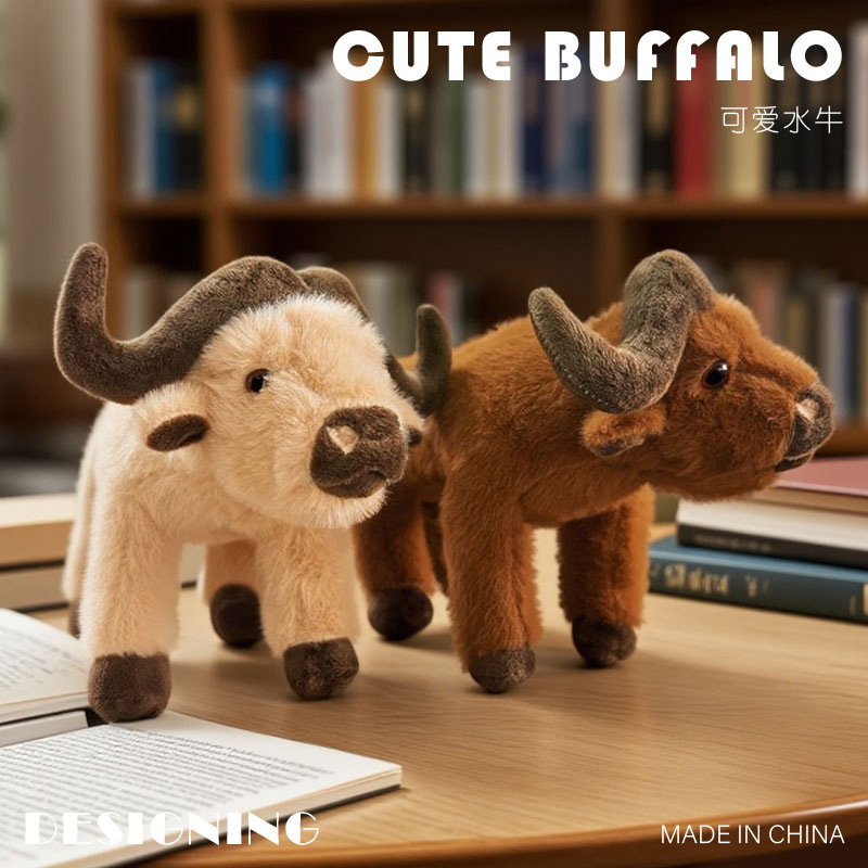 Muñeca de vaca del zodíaco de simulación transfronteriza, muñeca de búfalo, juguete de peluche, decoración de bisonte, muñeca de trapo de buey viejo, regalo para mujer