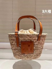 24年羅家の新型小清新草編みバッグファッションins風ファッション女性休暇旅行ビーチハンドバッグ