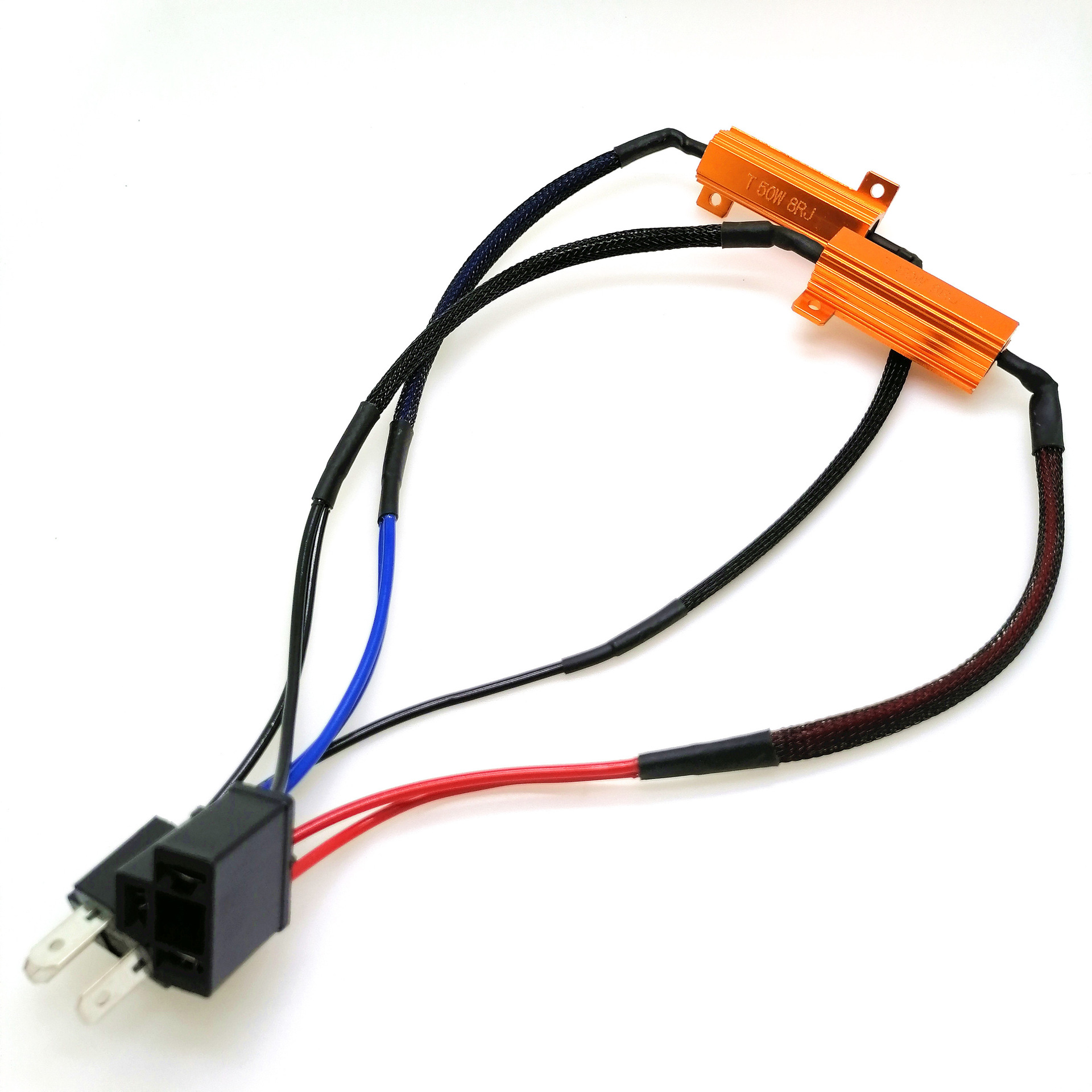 Fábrica al por mayor del coche LED frontal de iluminación faro decodificador 50w9007 Doble Oro arnés de cableado de decodificación de resistencia