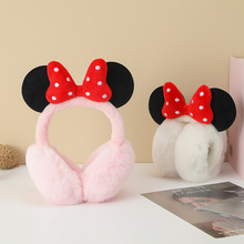 新款女士冬天保暖防寒折叠耳罩可爱毛绒耳套学生卡通耳暖耳套批发