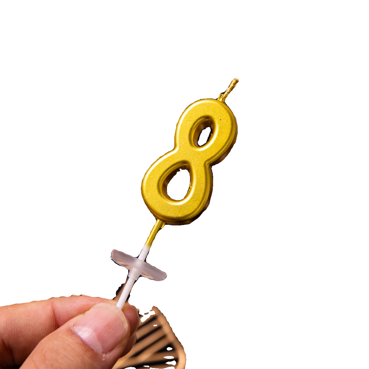 Vela de cumpleaños digital dorada, decoración de pasteles de cumpleaños para niños, decoración de postres de fiesta de celebridades de Internet, complemento de mesa