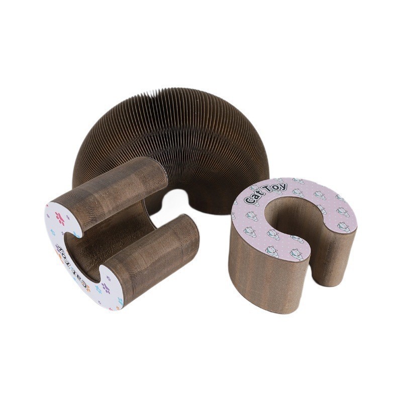 Tablero de agarre de gato de órgano transfronterizo Juguete de gato Papel corrugado resistente a la captura Columna de agarre de gato de sisal Artefacto de garra de desgaste retráctil al por mayor