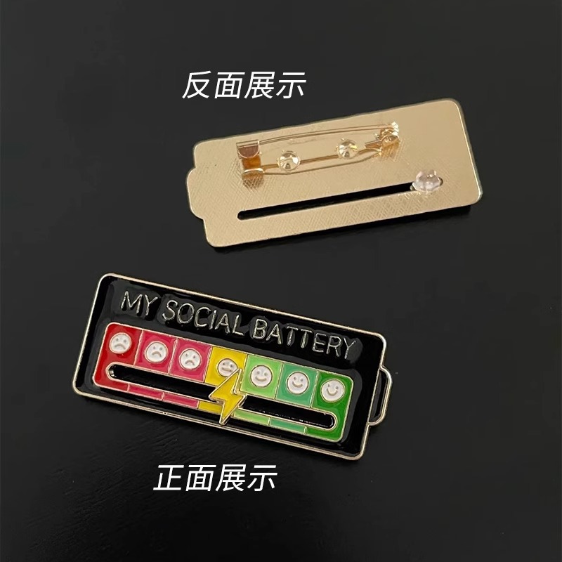 Cambio de estado de ánimo insignia rayo insignia deslizante 2025 nuevo broche de electricidad social joyas creativas pequeños regalos