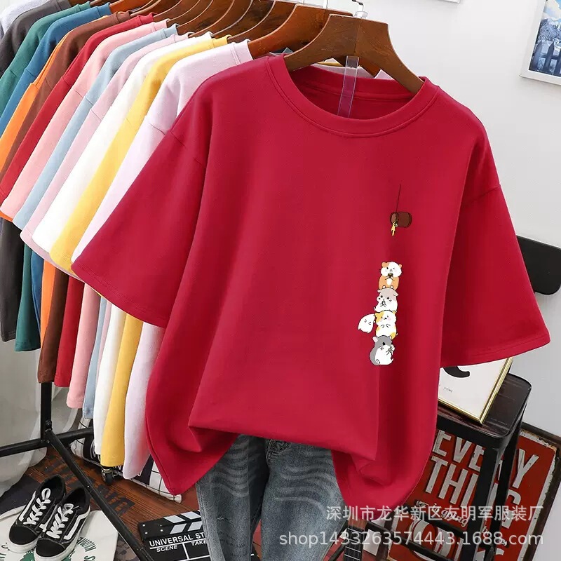 1688 Street Stall Wholesale Summer Short-Sleeved T-Shirt Women's Large Size Loose Special Price Cheap Wholesale Inventory Clothing 1688 Street Stall Wholesale Summer Short-Sleeved T-Shirt Women's Large Size Loose Special Price Cheap Wholesale Inventory Clothing