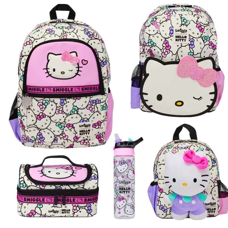 澳洲Smiggle书包hellokitty双肩包学生幼儿园水杯凯蒂猫保温餐包