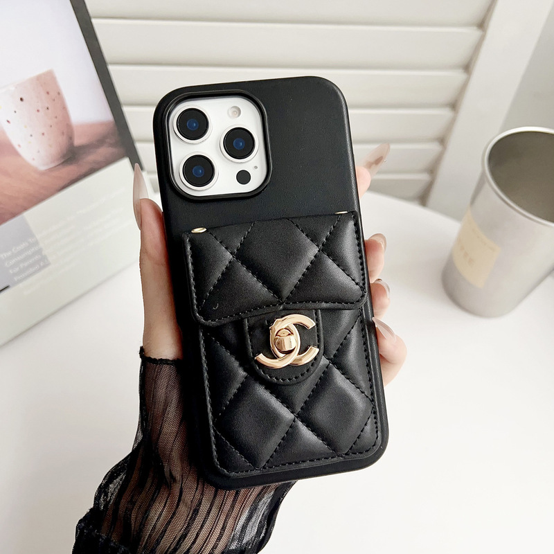 Xiaoxiangfeng カードホルダー メタルバックルレザー iPhone16Promax スタンドカード Apple 15 携帯電話ケースに適しています|undefined