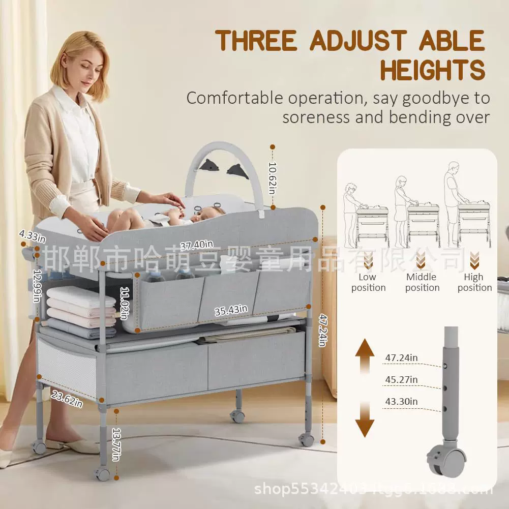 跨境尿布台婴儿床护理便捷折叠式多功能简约宝宝抚摸可移动
