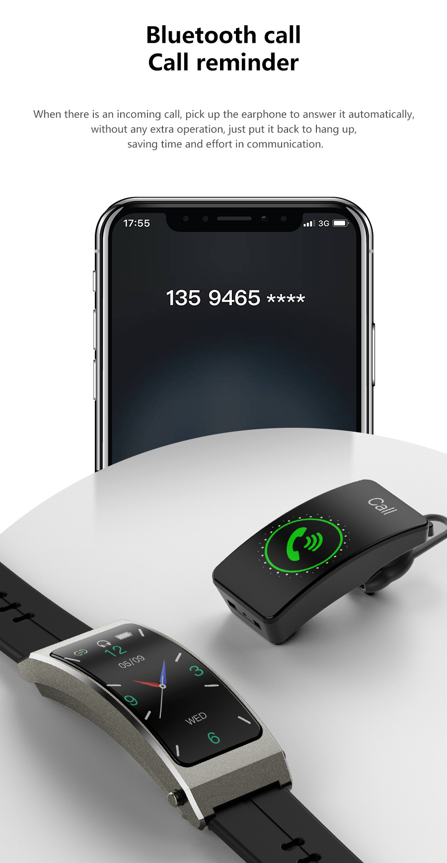 Orologio intelligente K13s braccialetto auricolare Bluetooth due in uno_voghion.com