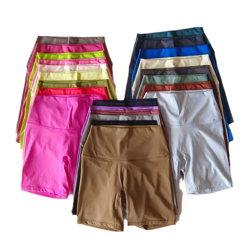 Multi-Color Nude-Feel Yoga Shorts for Women, Butt-Lifting Quick-Dry Sports Fitness Cycling Shorts, Tight-Fitting Four-Point Yoga Shorts for Summer