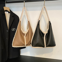 复古怀旧pu皮毛绒包加工通勤包欧美跨境皮包单肩腋下包包女款