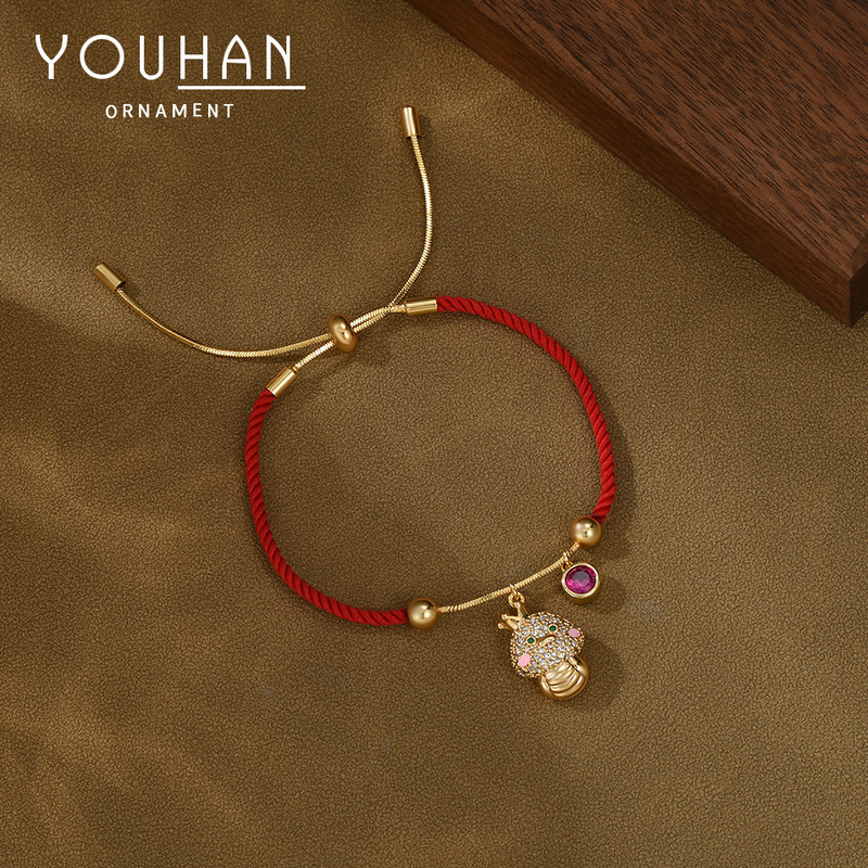 Designer 2025 Benmingnian Zodiac Snake Red Rope Bracelet Women's Woven Red Hand Rope Girlfriend Couple's Bracelet Jewelry