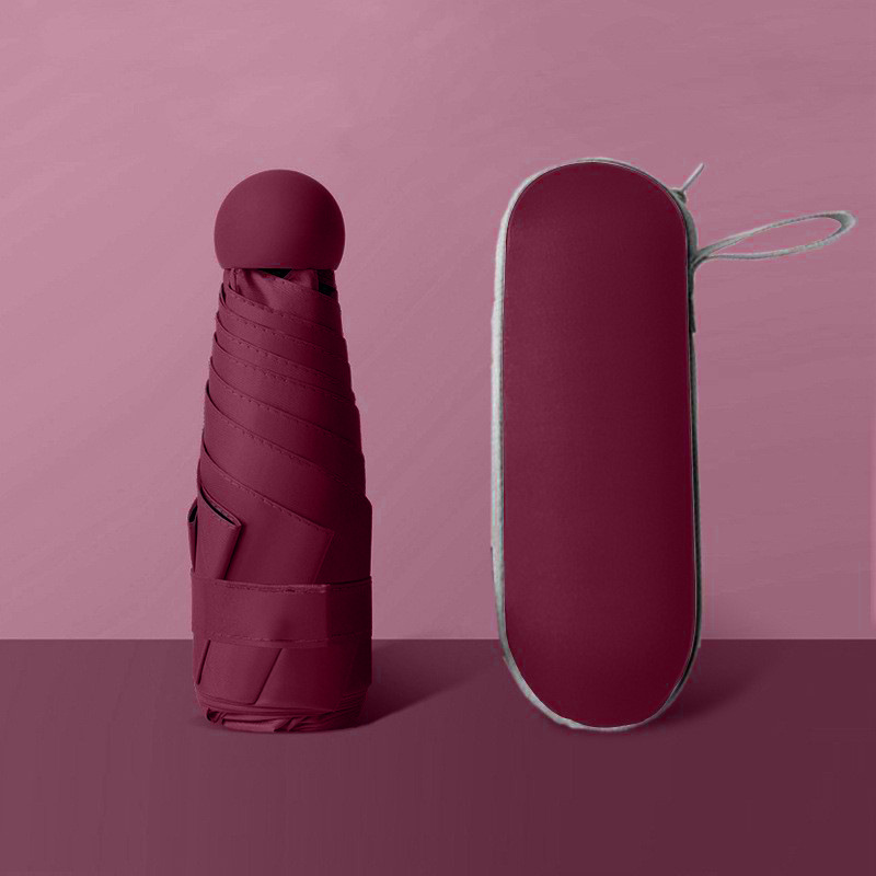 Mini plana seis paraguas de sol plegable protección solar paraguas de protección UV mujer publicidad personalizada pequeño paraguas de cápsula portátil