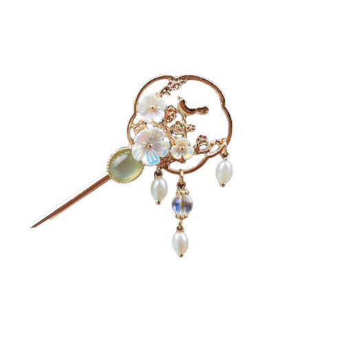 Good goods, ancient style alloy Hanfu tassel step shake daily hairpin ancient costume headgear tassel hairpin bun accessories 