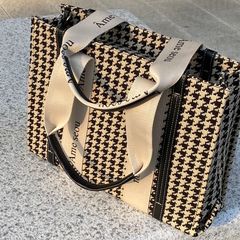 ファッショナブルな千鳥格子大容量トートバッグ女性のための秋冬 2025 新しい多用途キャンバスバッグ通勤ショルダークロスボディバッグ