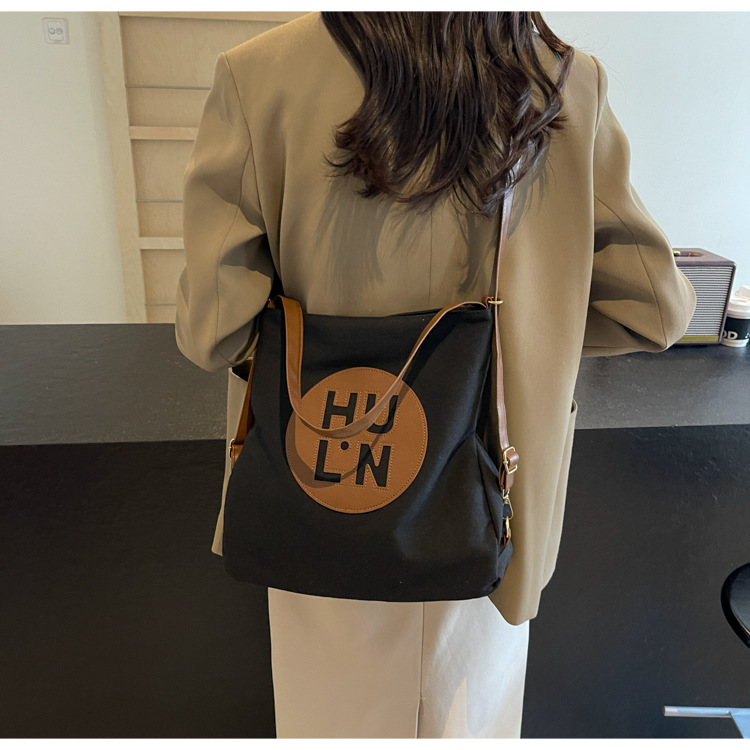 Korean letter printed multi-purpose cloth bag, 2024 new style, high-quality student backpack, commuting single-shoulder bag undefined