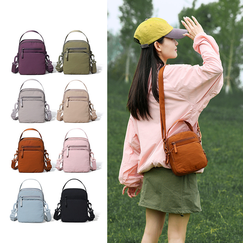 다층 휴대폰 동전 지갑, 대용량, 초경량 핸드백, 심플한 세로형, 실용적이고 다재다능한 싱글 숄더 크로스백