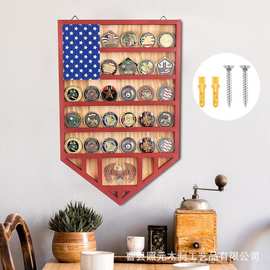 跨境木质纪念币陈列架壁挂式勋章展示架家用墙上游戏硬币收藏架