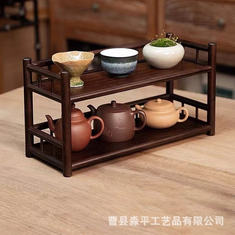 实木茶杯收纳架木质桌面茶具收纳整理架茶桌砂壶摆放整理架