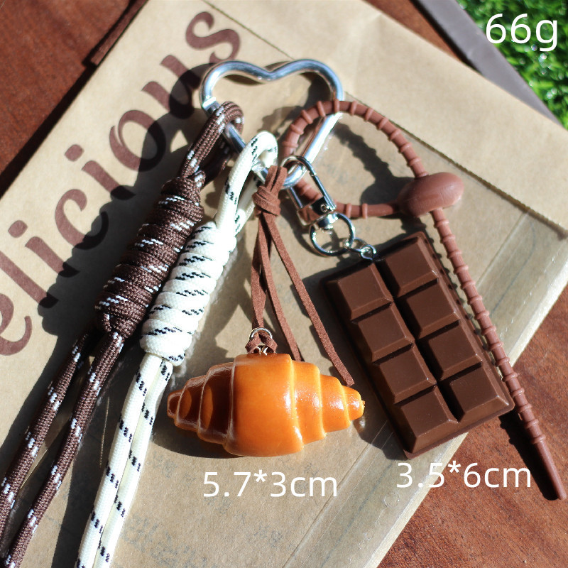 Llavero Colgante para Bolso con Diseño de Comida Realista de PVC