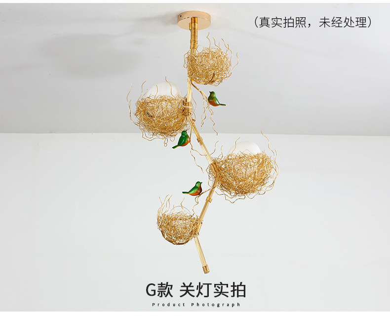 Nido de pájaro de estilo nórdico araña bar personalizado iluminación Internet celebridad moda restaurante creativo lámpara pasillo lámparas