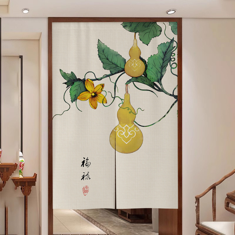 中式门帘隔断帘葫芦厕所门对门化解半帘玄关卫生间卧室专用遮挡帘|undefined
