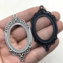 时光宝石 30x40mm  椭圆合金吊坠底托 饰品DIY底托配件