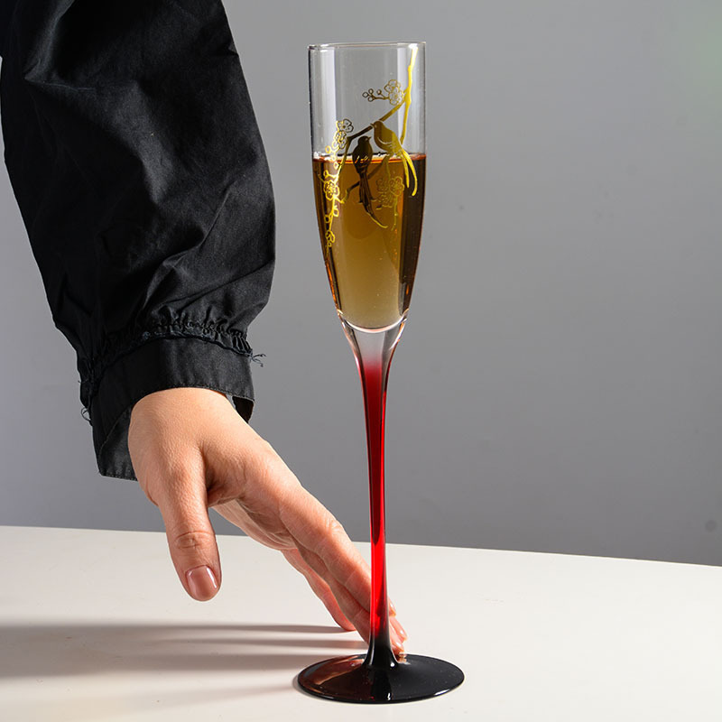 喜上梅梢高脚杯红酒杯香槟敬酒杯文创订婚新婚结婚礼物喜宴伴手礼