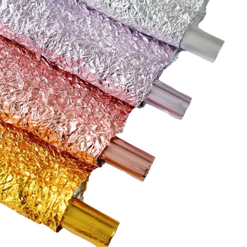 Huaxi flor revestido papel de estaño en forma de papel de estaño buquete de papel de embalaje plegado color plateado material al por mayor de alto nivel