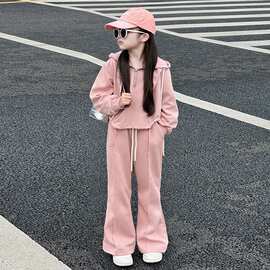 女童套装秋季2026洋气新款时髦儿童运动两件套连帽卫衣百搭休闲裤