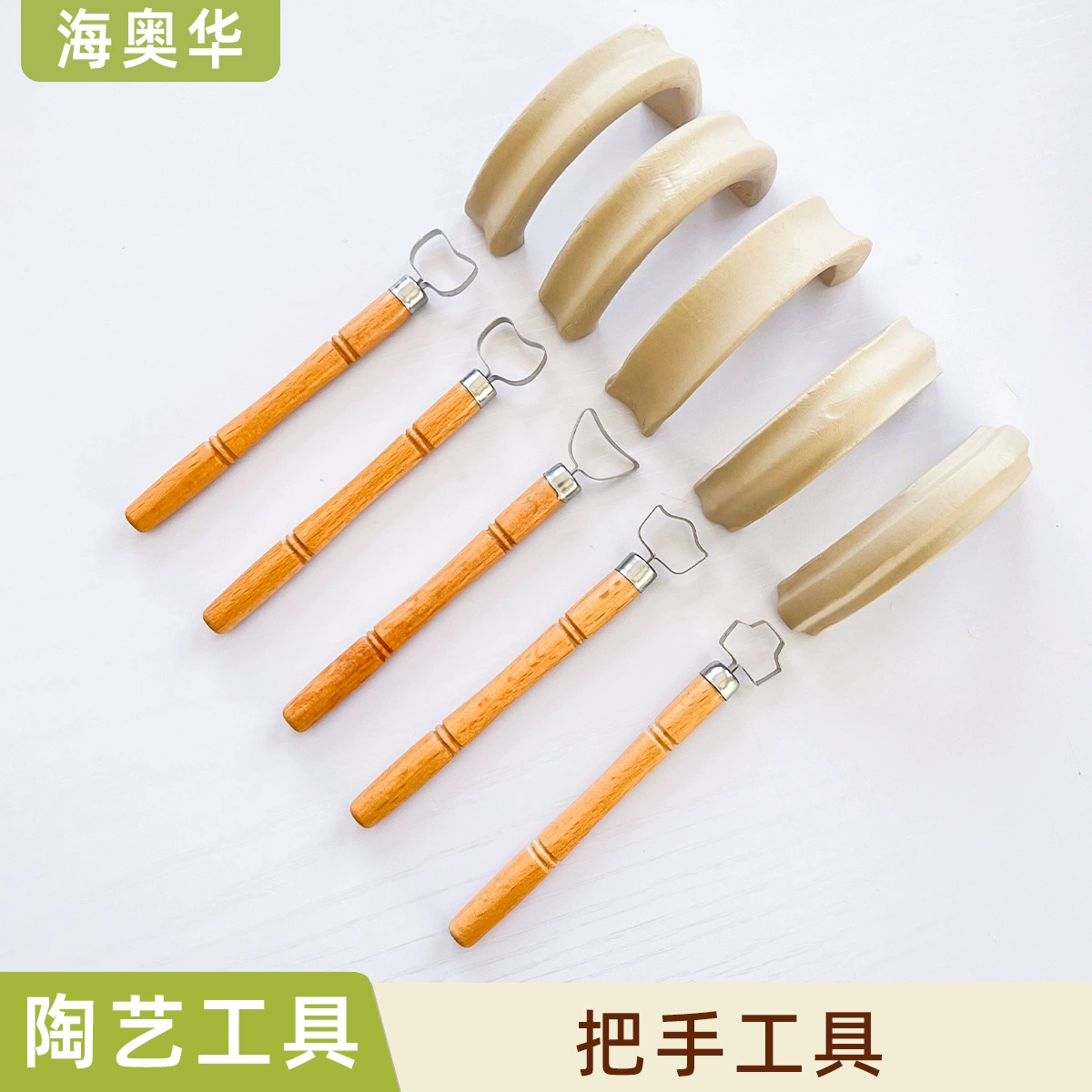 5 pottery handle tools, school pottery bar handmade tea cup water cup handle utensils, molded sculpture scraper