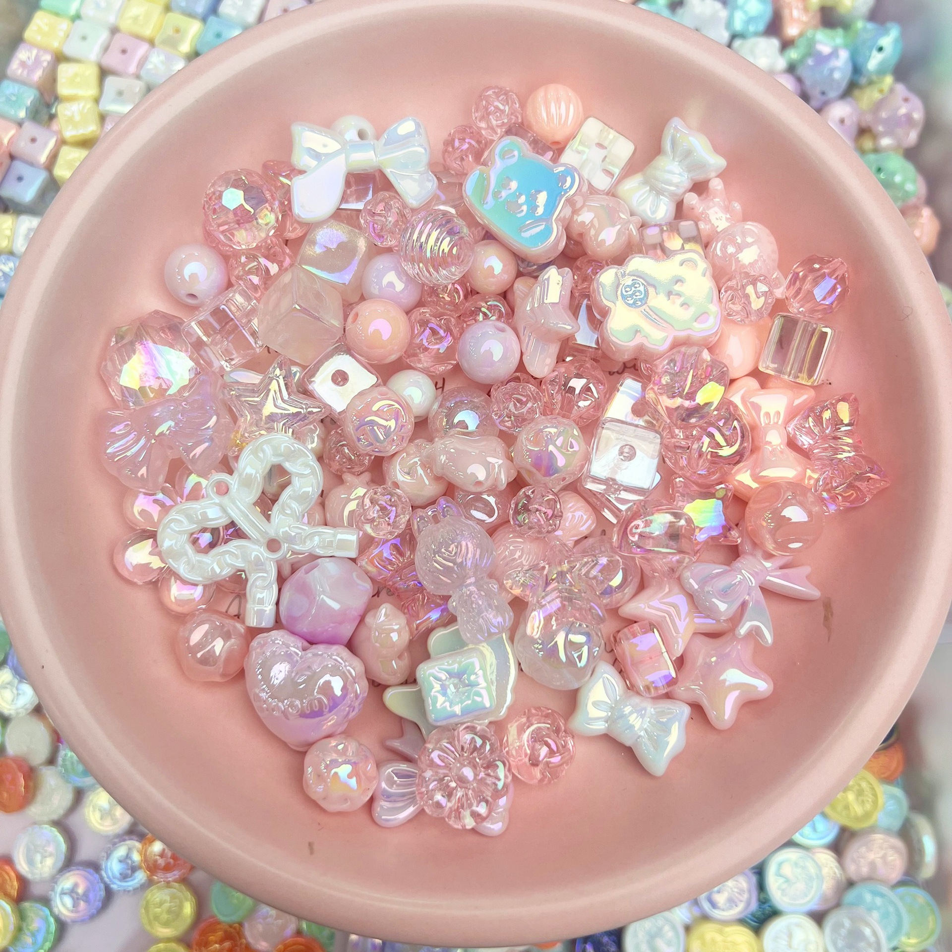 電気メッキUVカラー高光沢異形人魚姫穴あきビーズ手作りDIYネックレス携帯ストラップ材料パックアクセサリー