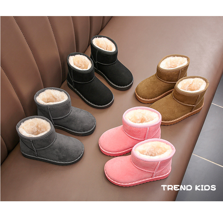 Doposci per bambini per ragazzi e ragazze nell'inverno 2023 nuovo set di stivaletti corti, scarpe in cotone scamosciato, isolamento in peluche_voghion.com