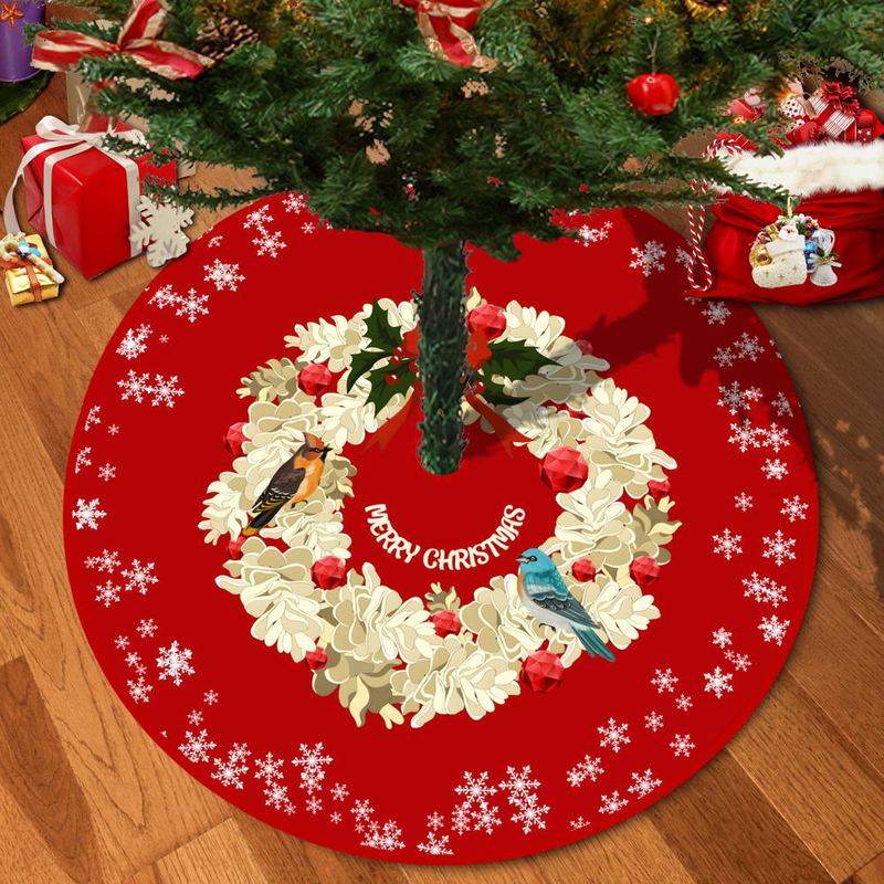 越境で人気のクリスマスツリー用スカート、写真やサンプルでカスタムメイド可能、クリスマスツリーの下にプレゼントを置くための敷物|undefined