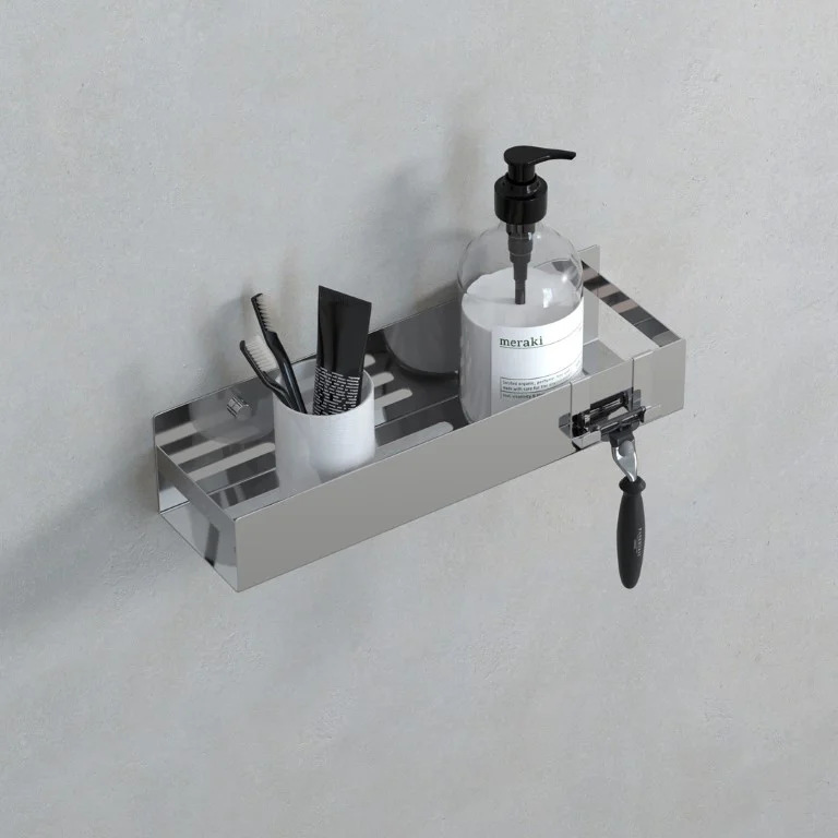 Customized Wall-Mounted Unique Rectangular Stainless Steel Shower Room Bathroom Kitchen Shelf Wall-Mounted Storage Rack