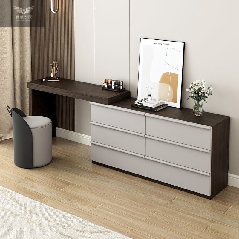 Tocador de madera maciza, tocador, espejo, tapa oculta, 2025, nuevo gabinete chino, una habitación moderna, simple