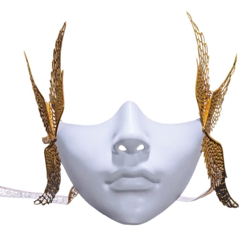 Nuevo sentido de la tecnología de la máquina de la mitad inferior de la cara máscara de belleza cyberpunk accesorios casco guerrero de sangre de hierro envío gratuito brillante image 5