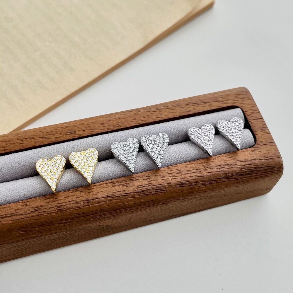 3g Weight 925 Sterling Silver Ear Needle Material 18K Gold Plated Plating Material Ear Studs Classification 1 Pair Quantity Daily Occasion 925 Sterling Silver Material Heart Shape Pattern Women's Gender IG Style Style 1 Pair 18K Gold Plated 925 Sterling Silver Heart Shape Ear Studs 11