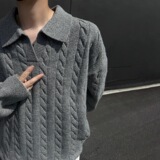 2026秋季杭州四季青圆领长袖青少年运动风宽松型针织衫，男装针织衫/毛衣，星座614