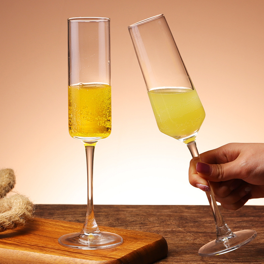 Vidrio de cristal burbujeante taza de vino alto pie taza de champán taza de vidrio fábrica directa taza de vino blanco taza de cóctel