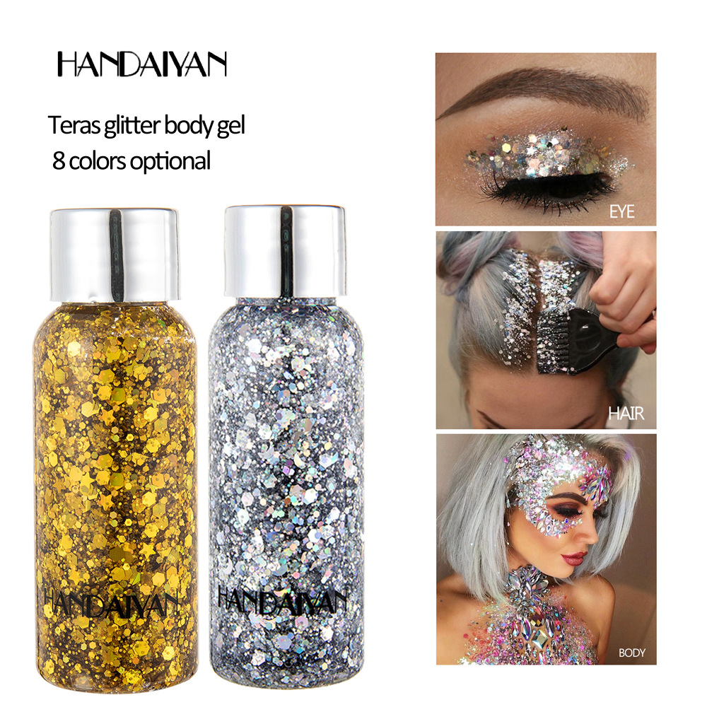 HANDAIYAN transfronterizo sequinilla sombra de ojos gel crema de espectáculo de escenario de spray gran sequinilla explosión de gel corporal flash
