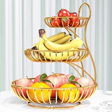 水果盘轻奢风客厅茶几糖果盘多层置物盘水果筐餐桌2022零食的盘子