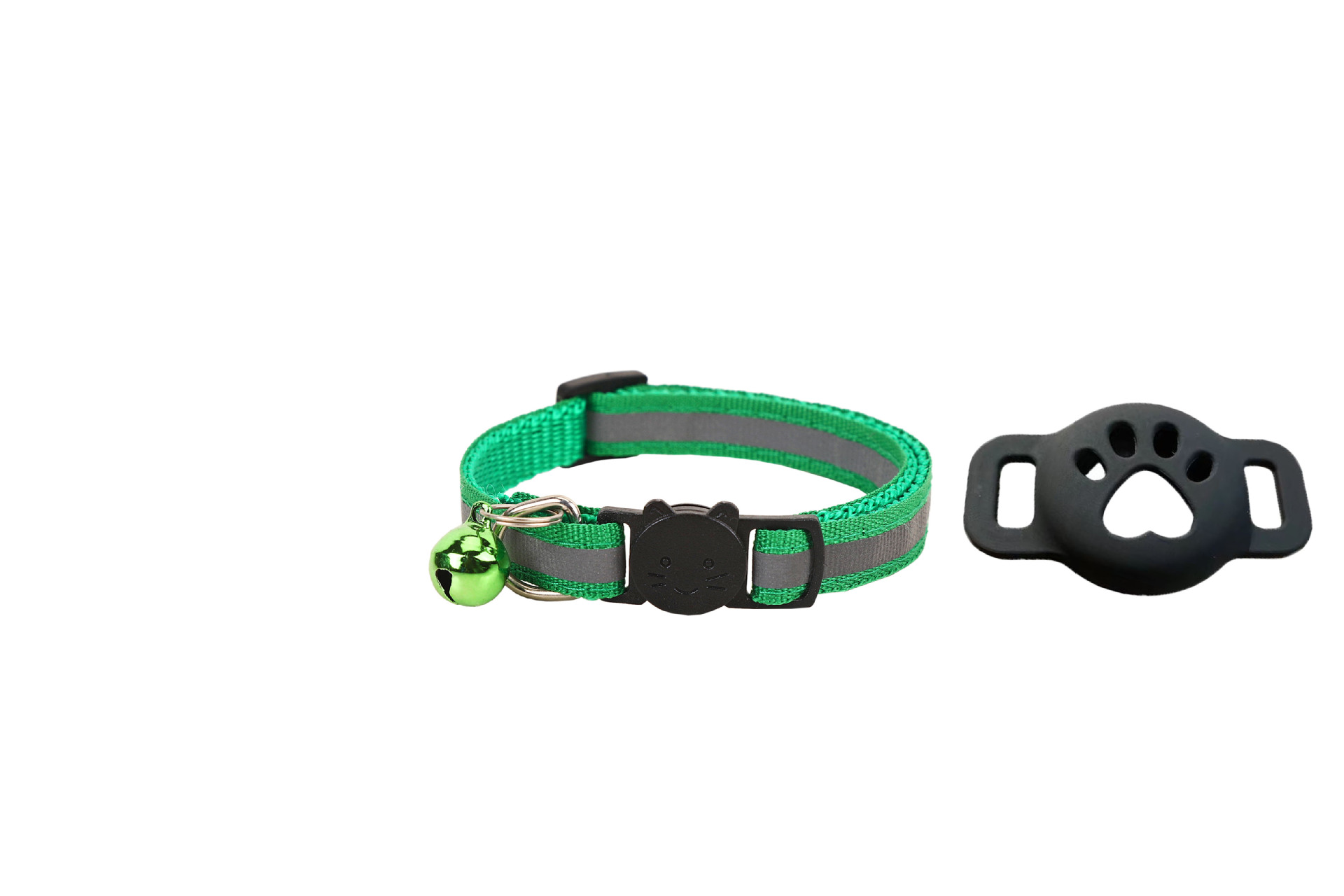 Nuevo collar de gato reflectante Airtag con campana localizador collar de silicona reflectante en stock